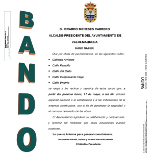 Bando: trabajos de pavimentación 